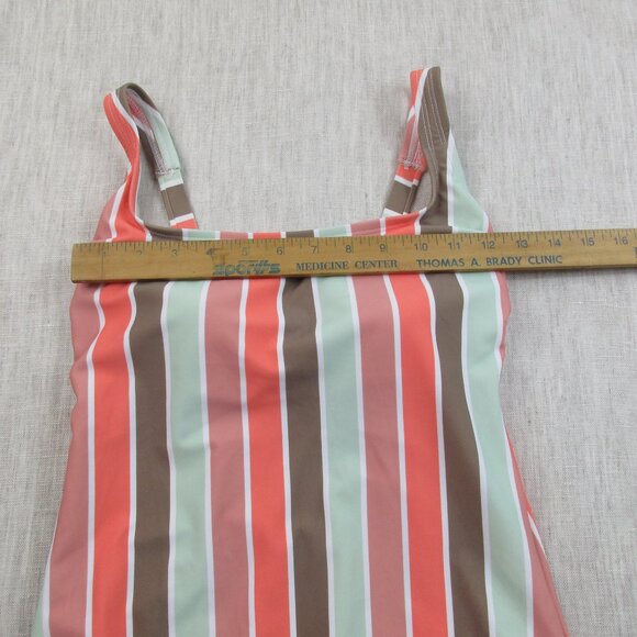 Kona Sol One Piece Swimsuit Womens Medium Multi Stripe Coverage Adjustable Strap - Picture 8 of 11